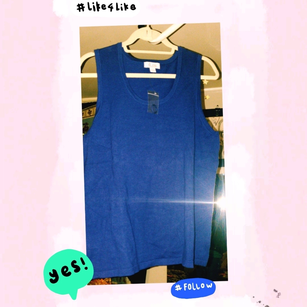 NWT Denim Co blue tank top